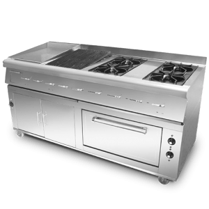Cooking Range 4 Burners With Grill Hot Plate & Cabinet